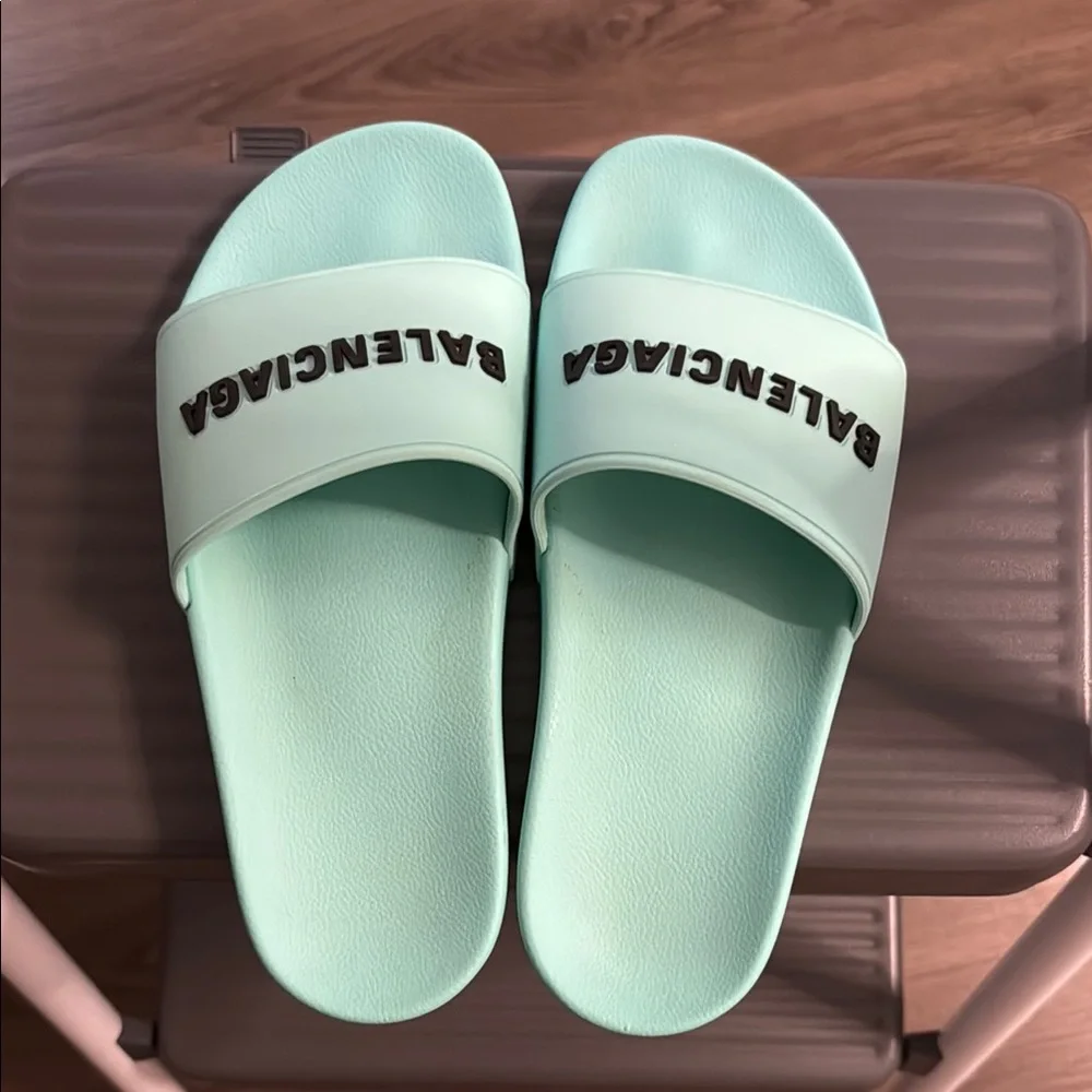 Balenciaga Mint Green Slides - Picture 3 of 3